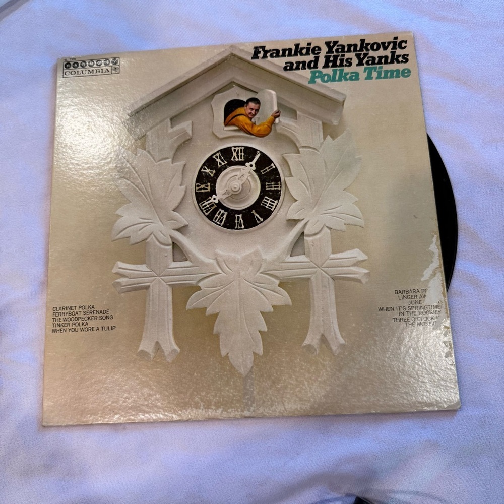 Frankie Yankovic Columbia Cream Wall Clock Decor